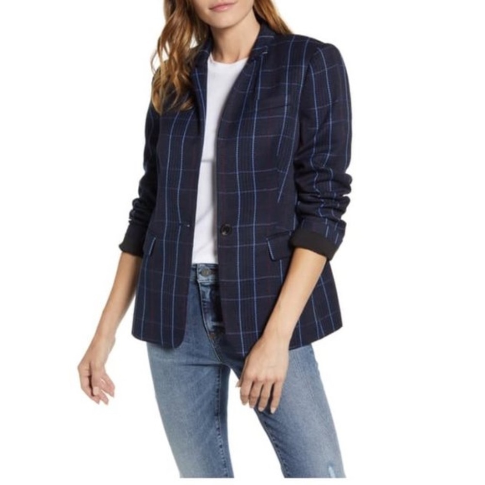 VINCE CAMUTO Plaid Blazer